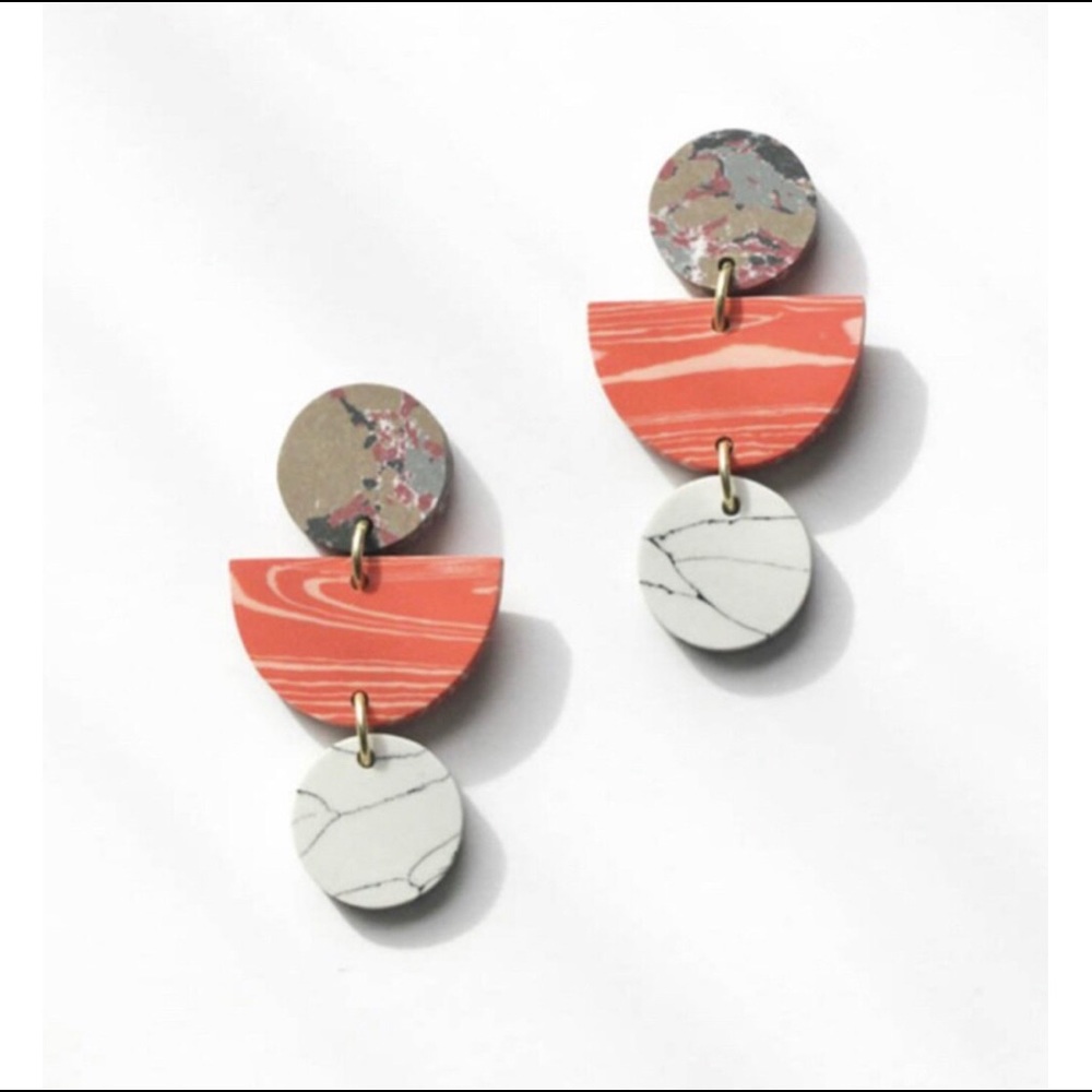 PEACH CLAY EARRINGS